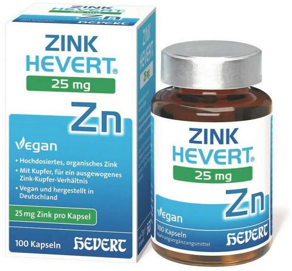 Zink Hevert 25 mg Kapseln 100 Stück