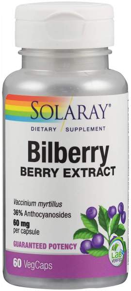 Blaubeere Heidelbeere Extrakt Solaray 60 Kapseln