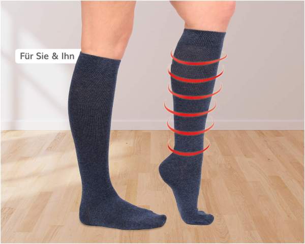 Energy Stützkniestrümpfe Unisex, jeans Größe 39-42