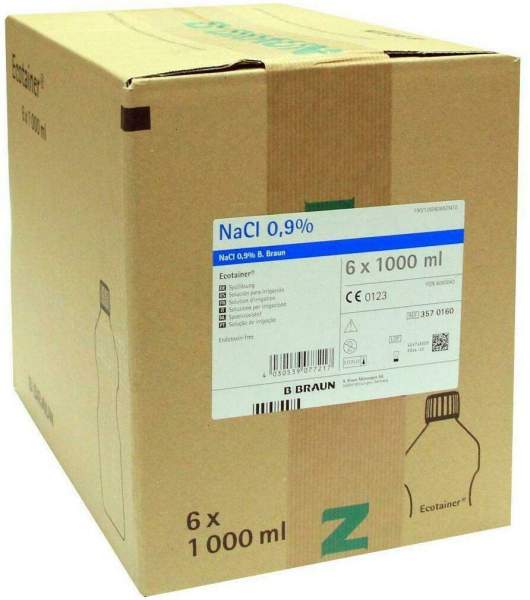 Kochsalzlösung 0,9% B.Braun Spüllösung Ecotainer 6 X 1000 Ml...