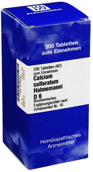 Biochemie 18 Calcium Sulfuratum D6 Tabletten 200 Tabletten