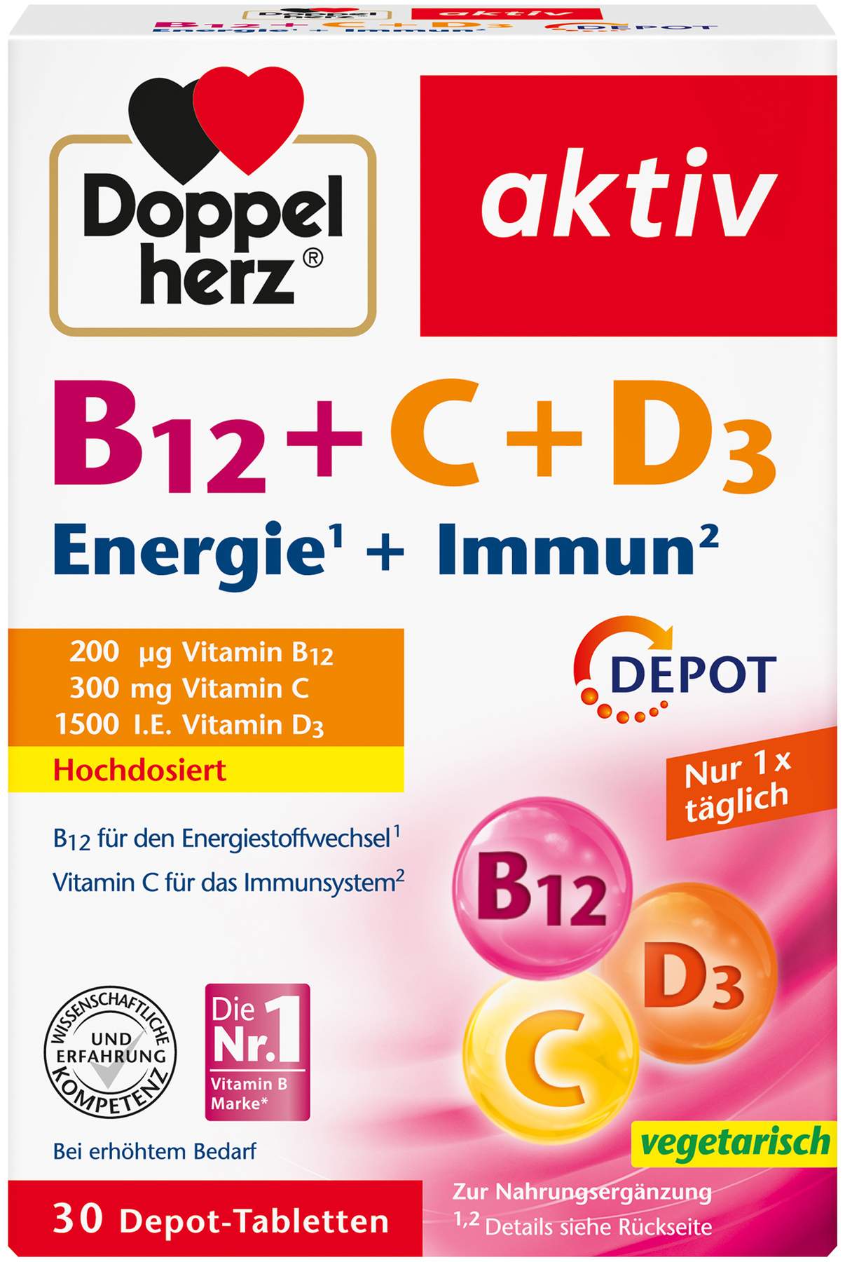 Doppelherz B12 + C + D3 Depot Aktiv 30 Tabletten Kaufen | Volksversand ...