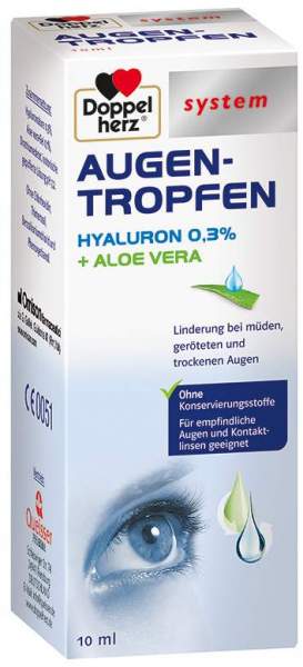 Doppelherz System Augen-Tropfen Hyaluron 0,3% + Aloe Vera 10 ml