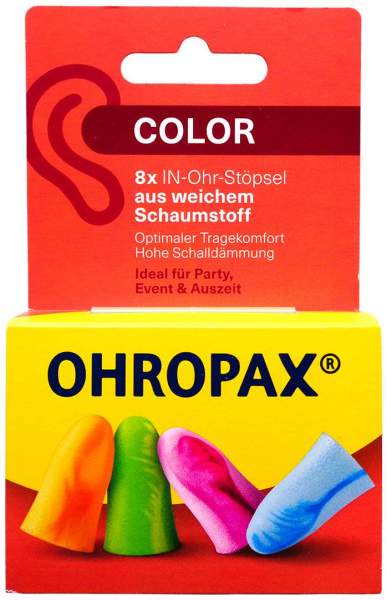 Ohropax Color Schaumstoff In-Ohr Stöpsel 8 Stück