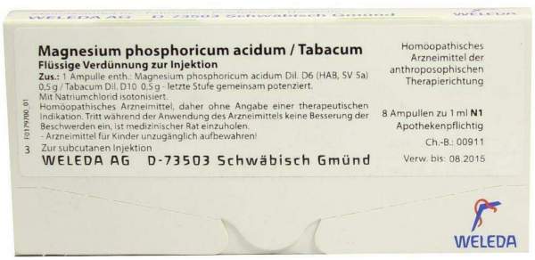 Weleda Magnesium Phosphoricum Acidum Tabacum 8 X 1 ml Ampullen