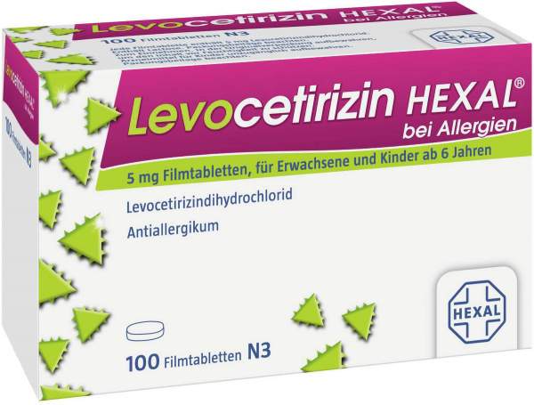 Levocetirizin Hexal bei Allergien 5 mg 100 Filmtabletten