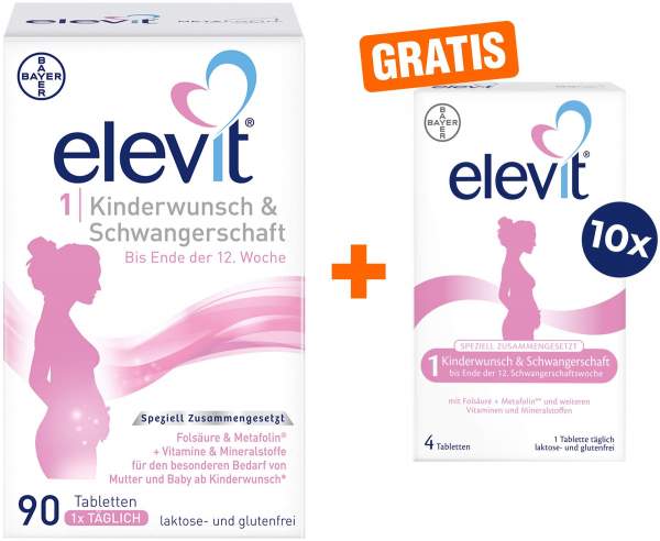 Elevit 1 Kinderwunsch &amp; Schwangerschaft 90 Tabletten + gratis 40 Tabletten