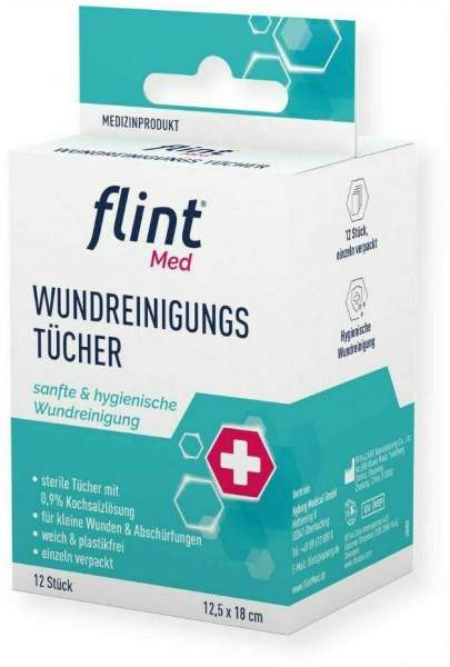 FLINT Med Wundreinigungstücher steril 12 Stück