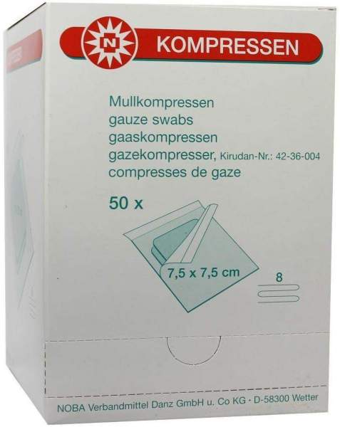 Mullkompressen 7,5 X 7,5 cm Steril 50 X 2 Stück
