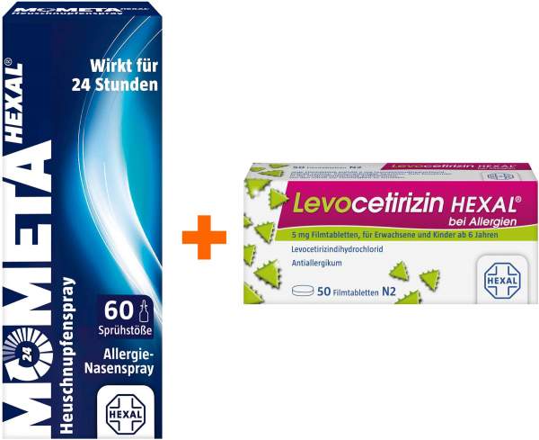 Mometahexal Heuschnupfenspray 50µg 60 Sprühstöße + Levocetirizin Hexal 50 Filmtabletten