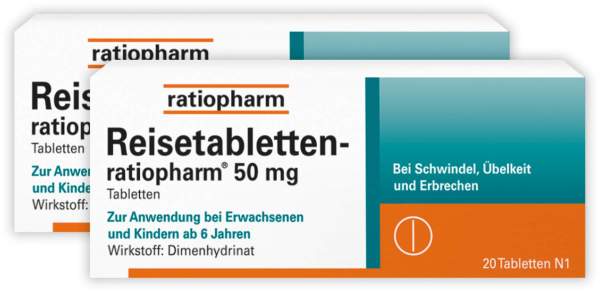 Reisetabletten ratiopharm 2 x 20 Tabletten