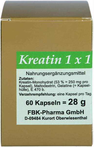 Kreatin 1x1 Pro Tag Kapseln 60 Stück