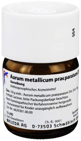 Weleda Aurum Metallicum Praeparatum D10 50 G Trituration