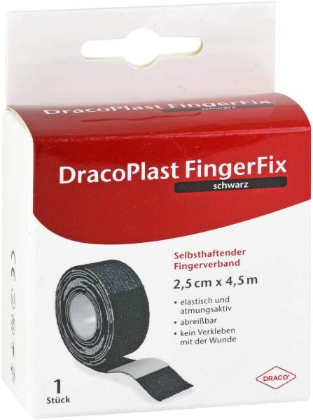 Dracoplast Fingerfix 2,5 cm X 4,5 M Mit Wundk. Schwarz 1 Stück