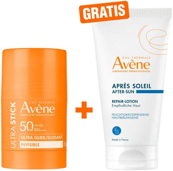 Avene Ultra Stick Invisible SPF 50 20 g + gratis Avene Repair-Lotion nach der Sonne 50 ml