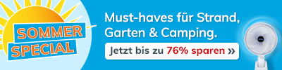Must-haves für Strand, Garten und Camping. Jetzt bis zu 76% sparen!
