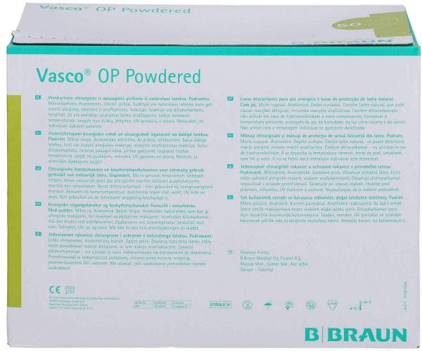 Vasco Op Powdered Handsch. Latex Gr. 6,5 Naturwei s3 2 X 50 Stück