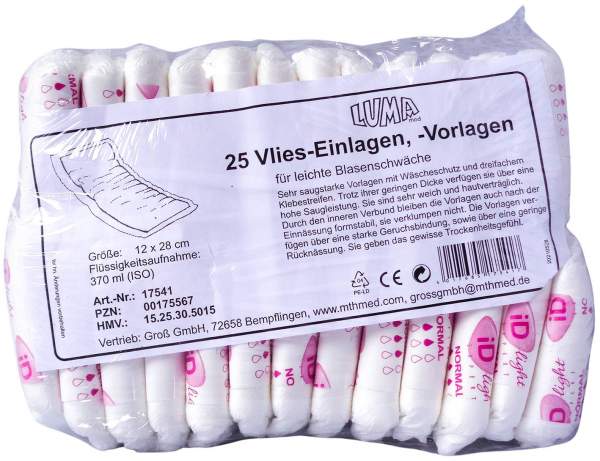 Einlagen Vlies 28x12cm