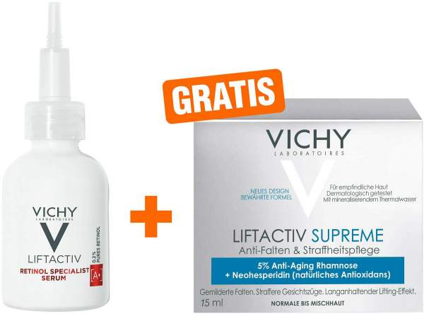 Vichy Liftactiv Retinol Specialist 30 ml Serum + gratis Supreme Tag normale Haut 15 ml