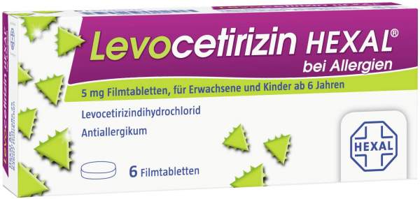 Levocetirizin Hexal bei Allergien 5 mg 6 Filmtabletten