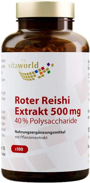 Roter Reishi Extrakt 500 mg 40% Polysacchar.Kapseln 100 Stück