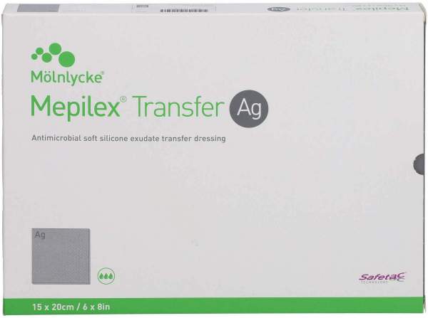 Mepilex Transfer AG Schaumverband 15 X 20 cm Steril 10 Stück