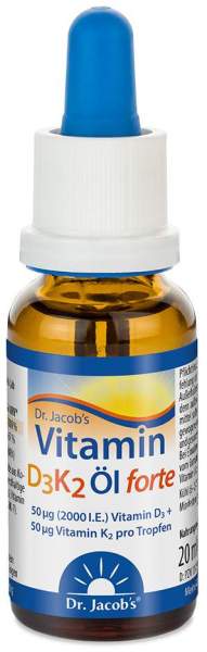 Vitamin D 3 K2 Öl Forte Dr. Jacobs Tropfen 20 ml