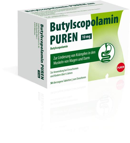 Butylscopolamin Puren 10 mg Überzogene Tabletten 50 Stück