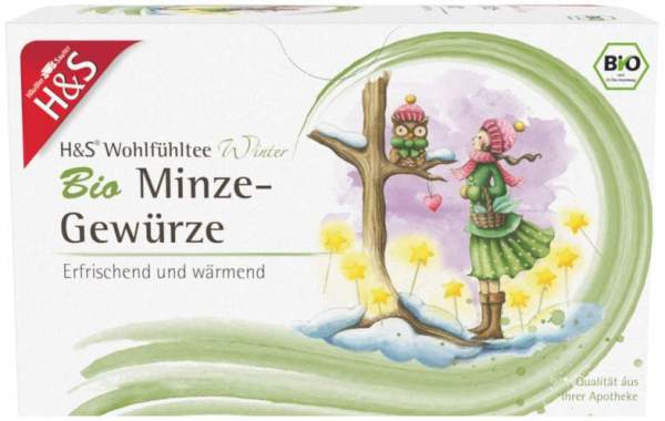 H&amp;S Wintertee Bio Minze-Gewürze 20 X 2 G Filterbeutel