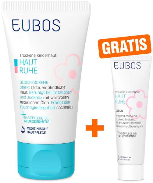 Eubos Kinder Haut Ruhe Gesichtscreme 30 ml + gratis Kinder Haut Ruhe Lotion 8 ml