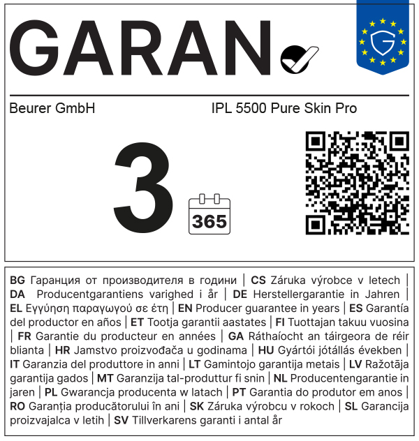 GARAN Beurer GmbH IPL-5500-Pure-Skin-Pro