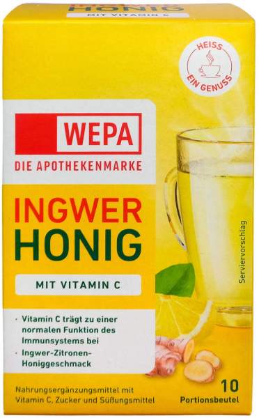 Wepa Ingwer + Honig + Vitamin C Pulver 10 x 10 g