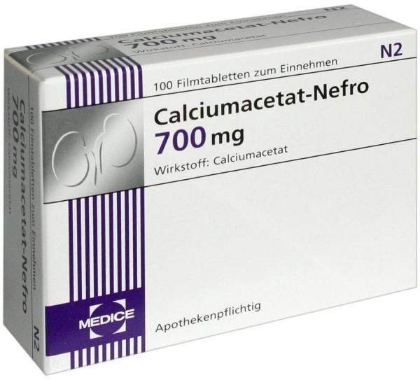 Calciumacetat Nefro 700 mg 100 Filmtabletten