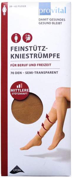 Provital 70den Stützkniestrümpfe Gr. 39-42 Puder