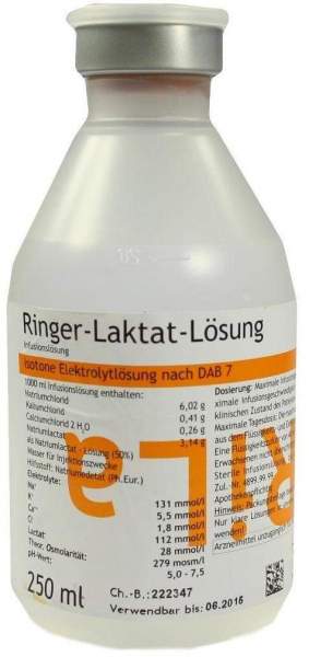 Ringer Laktat Lösung Plastik 250 ml Infusionslösung