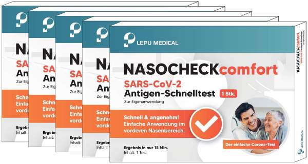 Lepu NASOCHECKcomfort SARS-Cov-2 Antigen-Schnelltest 5 Stück