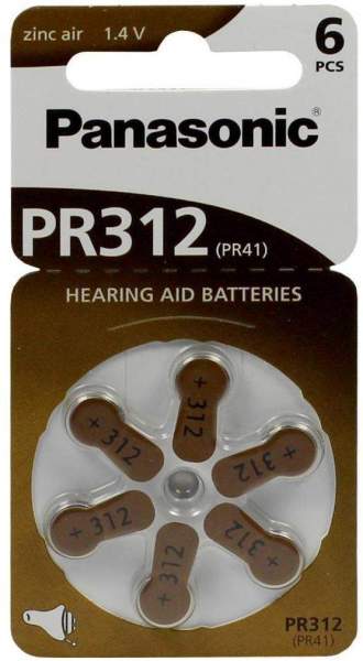 Batterien Für Hörgeräte Panasonic Pr 312 6 Stück