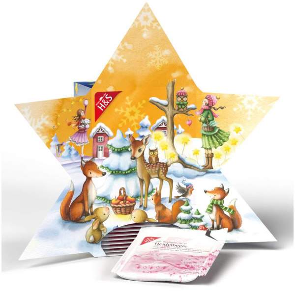 H&amp;S Adventskalender Stern Filterbeutel 24 Stück