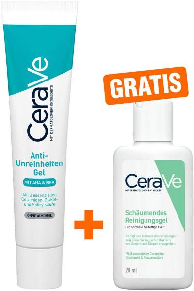 Cerave Anti-Unreinheiten Gel 40 ml + gratis schäumendes Reinigungsgel 20 ml