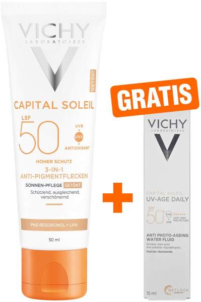 Vichy Capital Soleil Anti-Pigmentflecken LSF50+ 50 ml Creme + gratis Vichy Capital Soleil UV-Age LSF 50+ 15 ml