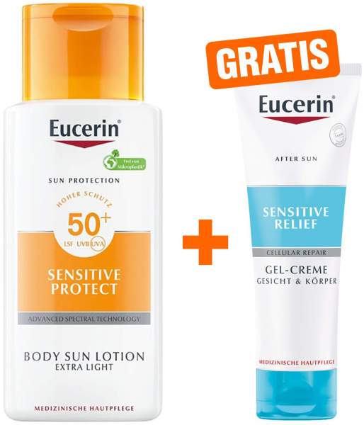Eucerin Sun Lotion Extra Leicht LSF 50 150 ml Lotion + gratis Sensitive After Sun 50 ml