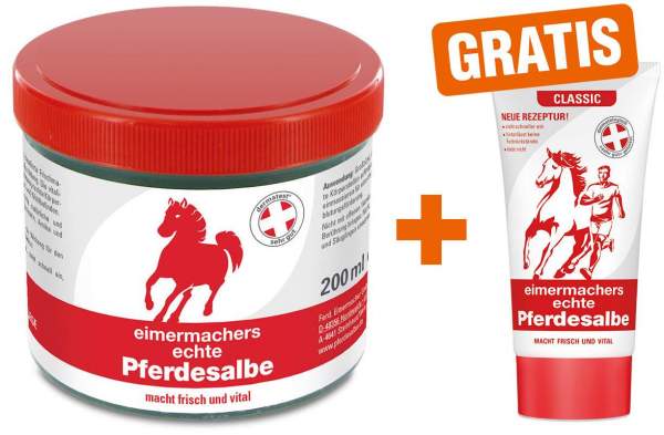 Eimermacher Pferdesalbe 200ml Dose+ Gratis Pferdesalbe 30ml in Tube