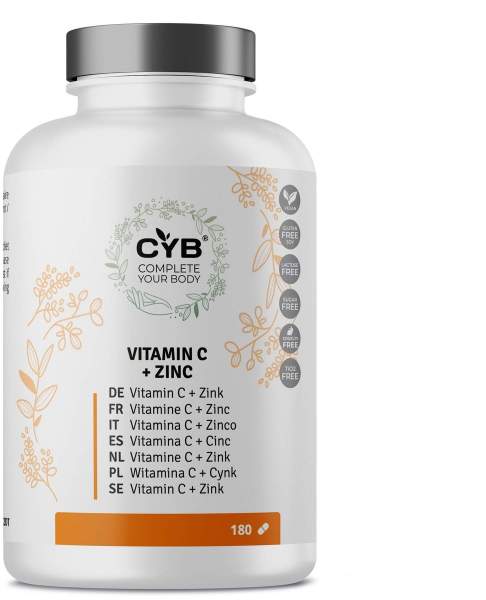 CYB Vitamin C und Zink hochdosiert vegan 180 Tabletten