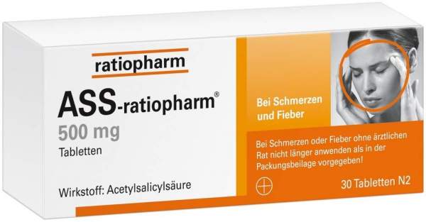 ASS Ratiopharm 500 mg 30 Tabletten