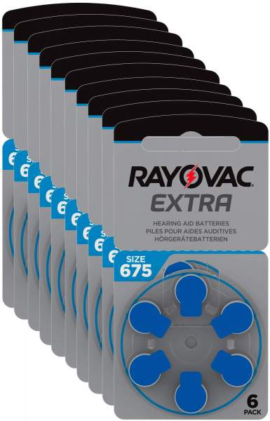 Rayovac Extra Hörgerätebatterie 675 Blau 10 x 6 Stück