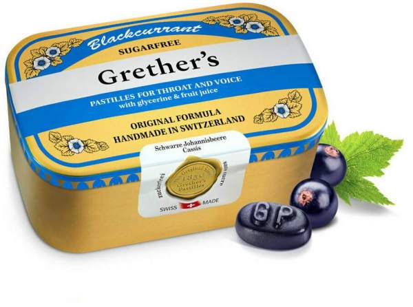 Grether s Pastilles Blackcurrant Zuckerfrei Dose 440 G