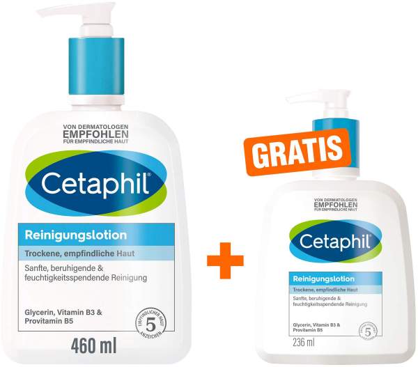 Cetaphil Reinigungslotion 460 ml + gratis 236 ml