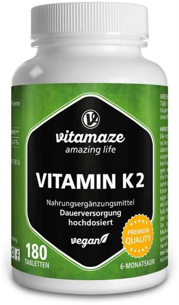 Vitamin K2 200 m63g hochdosiert vegan 180 Tabletten