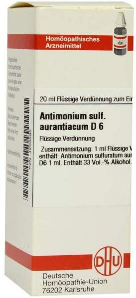Dhu Antimonium Sulfuricum Aurantiacum D6 Dilution 20 ml Dilution