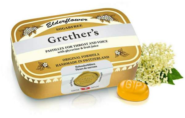 Grethers Elderflower Zuckerfrei Pastillen 110 G